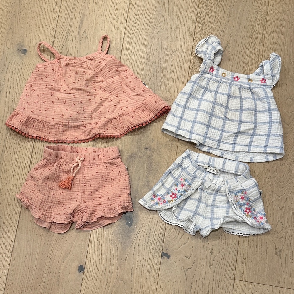 Organic cotton 2 sets of girl outfits